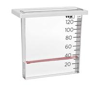 TFA Dostmann Pluviometro analogico, 47.1014, indicatore di precipitazione, per recinzioni/soffitti, rettangolare, trasparente