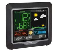TFA Dostmann Season 35.1150.01 - Stazione Meteo Radio con sensore Esterno, Fasi lunari, Orologio radiocontrollato, per Interni ed Esterni (Nero con batterie)