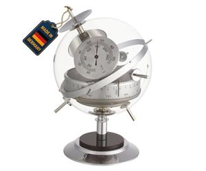 TFA Dostmann Stazione Meteo analogica Sputnik, 20.2047.54, con termometro, igrometro e barometro, Realizzata a Mano, per previsioni Meteo, Made in Germany, Cromato
