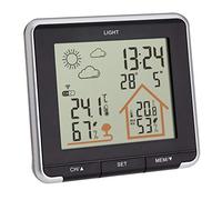 TFA Dostmann stazione meteo con sensore esterno, digitale Life, 35.1153.01, radiocontrollata, temperatura interna e esterna, retroilluminazione, nero