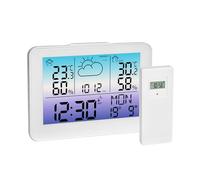 TFA Dostmann stazione meteo con sensore esterno METEO SKY, 35.1175.02, wifi, retroilluminazione colorata, termometro/umidità interna ed esterna, previsioni meteo con simboli, digitale, bianco