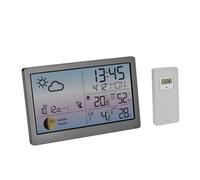 TFA Dostmann stazione meteo digitale con sensore esterno e display a colori LUNA Sky, 35.1169, misuratore di temperatura e umidità, fasi lunari, allarme temperatura esterna, grigio