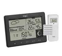TFA Dostmann Stazione meteo radio Elements, 35.1158.01, con trasmettitore esterno, previsioni meteo, display tedesco, fase lunare, nero, (l) 158 x (b) 26 (h) 119 (117) mm, con batterie