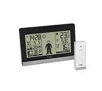 TFA Dostmann Stazione Meteo Wireless Weather Boy, 35.1159.01, Temperatura Esterna/Interna, con sensore Esterno, Prevision del Tempo, Fase lunare/Tramonto, Nero