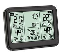 TFA Dostmann stazione meteorologica radiocontrollata Memo, 35.1141.01, temperatura e umidità, valori massimi e minimi, previsioni del tempo, con sensore esterno, nero