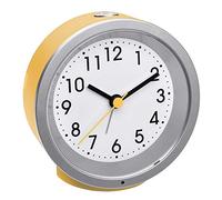 TFA Dostmann Sveglia analogica 60.1034.07 con movimento silenzioso Sweep con retroilluminazione, allarme sveglia e funzione snooze giallo, lunghezza 103 x larghezza 39 x altezza 99 mm