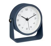 TFA Dostmann Sveglia analogica, 60.1042.06, senza ticchettio, con retroilluminazione, sveglia da comodino con luce, in metallo/vetro, orologio da tavolo, design moderno, blu