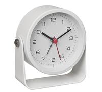 TFA Dostmann Sveglia analogica dal design moderno, 60.1042.02, DESIGN, sveglia da comodino con retroilluminazione, in metallo, alta qualità, orologio da tavolo, bianco