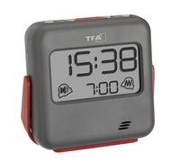 TFA Dostmann sveglia da viaggio digitale BUZZ, 60.2031.10, con allarme a vibrazione e tono di allarme forte, ideale per chi ha il sonno profondo, con blocco dei pulsanti, grigio