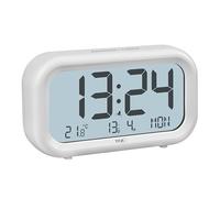 TFA Dostmann Sveglia digitale NOCTA, 60.2052.02, display LCD con ampio display dell'ora, funzione snooze, temperatura ambiente, indicazione del giorno della settimana con data, allarme forte, bianco