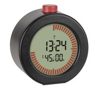 TFA Dostmann Sveglia digitale radiocontrollata con cronometro e timer, 60.2563, con impostazione del fuso orario, con funzione snooze, ideale per l'ufficio o l'aula, display visivo, nero