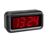 TFA Dostmann Sveglia digitale ROXY con numeri LED rossi, 60.2024.10, sveglia con funzione snooze, 3 livelli di luminosità, senza ticchettio, modalità notte, funzionamento a batteria, nero
