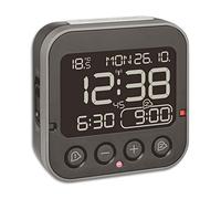 TFA Dostmann svelgia digitale Bingo 2.0, 60.2552.01, orologio radiocontrollato, con display invertito, due allarmi, funzione snooze, da comodino, nero