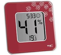 TFA Dostmann, Termo-igrometro digitale, 30.5021.05, motivo floreale, Rosso (rot mit Blumendekor)