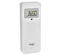 TFA Dostmann Termo-igrotrasmettitore 30.3247.02 con display, ricambio per stazione meteo radio Elements e Quadro V2, bianco