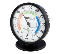 TFA Dostmann Termoigrometro di precisione, 45.2033, per controllo del clima della stanza, analogico, con zone di comfort, controllo della temperatura e dell'umidità, misuratore di umidità (nero)