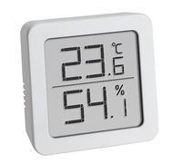 TFA Dostmann Termoigrometro digitale, 30.5051.02, per la climatizzazione degli ambienti, piccolo e maneggevole, bianco