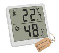 TFA Dostmann Termoigrometro digitale interno, termometro e umidità, termometro per ambiente,30.5059.02,per controllo climatico, magentico da posizionare, misuratore di umidità, bianco