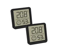 TFA Dostmann Termoigrometro digitale TFA Dostmann, set di 2, 30.5053.01.02, con zona di comfort per un clima interno sano, visualizzazione della temperatura e dell'umidità interna, nero