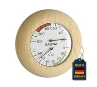 TFA Dostmann Termoigrometro analogico per sauna 40.1028 cornice in abachi resistente al calore