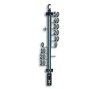 TFA Dostmann Termometro analogico esterno 12.5001.01 in metallo, con numeri di gradi indipendenti, resistente alle intemperie, nero, lunghezza 99 x larghezza 28 x altezza 417 mm