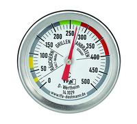 TFA Dostmann Termometro analogico per BBQ, 14.1029, per misurare la temperatura della camera di cottura, per grill/, in acciaio inox, per forno a legna, termometro per carne, termometro da cucina