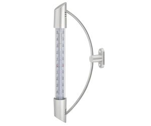 TFA Dostmann Termometro analogico per finestra OR on supporto in acciaio inox, 14.6015, resistente alle intemperie, misurazione della temperatura esterna, argento