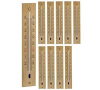 TFA Dostmann Termometro analogico per interni ed esterni, in legno di quercia, 12.1059.01, 27,40 cm, termometro da giardino, termometro per casa e camera, da appendere, scala ben leggibile, marrone