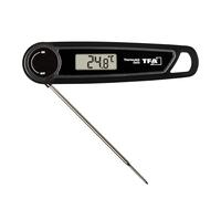TFA Dostmann Termometro carne digitale THERMO JACK TASTE, 30.2035, precisione di misurazione +/- 0,5°, termometro barbecue, grill, pizza, lavabile (IP65), punta acciaio inossidabile, arrosti, nero