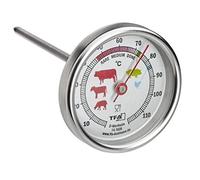 TFA Dostmann Termometro da cucina analogico per arrosti in acciaio inox, 14.1028, ideale per carne, pesce, pollame, termometro per carne, perfettamente arrostita, argento