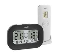 TFA Dostmann Termometro digitale Cool@Home 30.3046.01,con sensore esterno, controllo simultaneo temperatura interna/esterna, con raccomandazione di ventilazione e allarme per camere fresche, nero