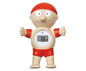 TFA Dostmann Termometro digitale da bagno, 30.2032, avviso a LED troppo elevato, galleggiante, facile da leggere, rosso, 95 x 50 x 142 mm