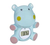 TFA Dostmann Termometro Digitale da Bagno per Neonati, HIPPO, Adatto Anche per Bambini, Anziani, Anche per Piscine, Idromassaggio, a Forma di Ippopotamo, Altezza 9.8 cm, Blu