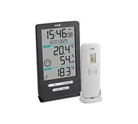 TFA Dostmann Termometro radio XENA HOME, 30.3074.10, per uso esterno e interno, monitoraggio del clima interno, con sensore esterno, valori massimi e minimi, temperatura, umidità, antracite