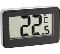 TFA Dostmann Termometro universale digitale 30.2028.01, ideale per interni ed esterni, per frigorifero e congelatore, piccolo e maneggevole, con supporto, -20 °C - +50 °C, °C/°F, nero