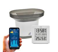 TFA Dostmann TFA.me Starter Set Pluviometro e gateway, 35.8111, per il monitoraggio online della quantità di pioggia, incluse piovimetro, con portale online TFA.me, per giardino e casa, bianco