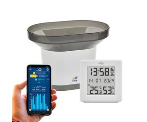 TFA Dostmann TFA.me Starter Set Pluviometro e gateway, 35.8111, per il monitoraggio online della quantità di pioggia, incluse piovimetro, con portale online TFA.me, per giardino e casa, bianco