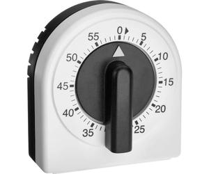 TFA Dostmann Timer da cucina analogico, 38.1041, orologio a forma di uovo, regolabile fino a 60 minuti, meccanico, senza batterie, nero-bianco