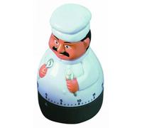 TFA Dostmann Kitchen Timer COOK, 38.1008, timer per uova, a forma di cuoco, movimento a carica in metallo