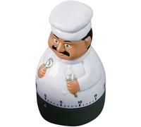 TFA Dostmann Kitchen Timer COOK, 38.1008, timer per uova, a forma di cuoco, movimento a carica in metallo