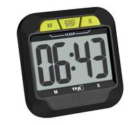 TFA Dostmann Timer digitale con cronometro, 38.2054.01, allarme (normale/rumoroso), sveglia a breve termine, magnetico, portatile, adatto per cucina/esame/sport, cifre grandi, nero