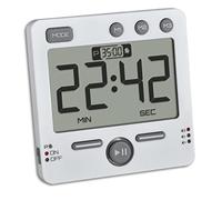TFA Dostmann Timer digitale e cronometro 99HOURS, 38.2049.02, 3 volumi, timer da cucina, tavolo magentico, con luce di avvertimento LED, funzione memoria, bianco, 79 x 21,5 (44) x 79 mm