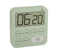 TFA Dostmann Timer digitale per sport/cucina/apprendimento, 38.2056, con cronometro, magnetico, con 3 livelli di volume, selezione rapida, grande display, luce di avvertimento LED visivo, verde