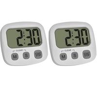 TFA Dostmann Timer digitale per sport/cucina/apprendimento, 38.2057.02, cronometro e tempo, magnetico, grande display, bianco (Confezione da 2)