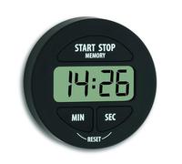 TFA Dostmann Timer e cronometro digitale, 38.2022.01, piccolo e maneggevole, magnetico, con funzione di memoria, nero