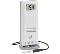 TFA Dostmann Trasmettitore di temperatura a 2 vie ID-A3, 30.3902.02, per stazione TFA.me, per controllo della temperatura, sensore impermeabile, esterno/interno, 868 MHz (bianco con batterie)