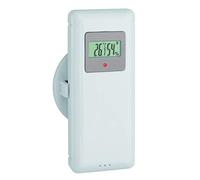 TFA Dostmann Trasmettitore termoigrometrico, 30.3244.02, trasmettitore esterno per stazione meteo 35.1156.01, con display, bianco, L65 x L40 x H110 mm