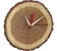 TFA Dostmann TREE-O-CLOCK orologio da parete in legno di quercia, 60.3046.08, orologio di alta qualità, fatto a mano nell'UE, unico, oliato, quercia, marrone, L242 x L42 x H234 mm