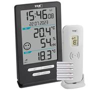 TFA Dostmann XENA HOME 30.3074.10 - Termometro radio per interni ed esterni, con sensore esterno, valori massimi minimi, temperatura, umidità (antracite con batterie)