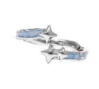 TFAOYS Anelli eleganti portatili blu con pianeti unici accessori gioielli per amanti dell'arte e collezionisti uso quotidiano anelli eleganti